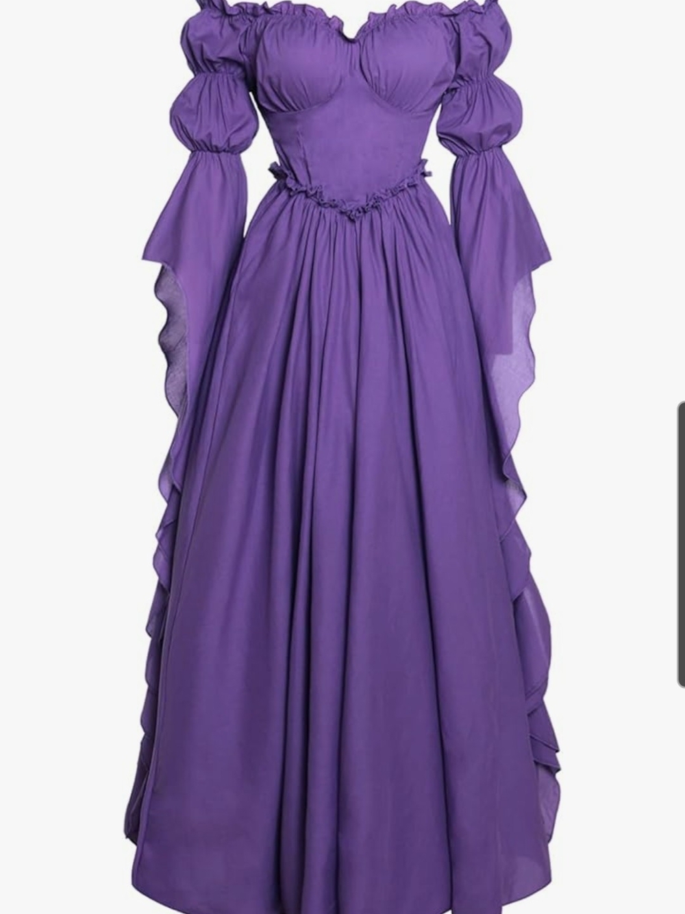 Romantic Renaissance Purple Off-Shoulder Maxi Dress Size L/Xlrg